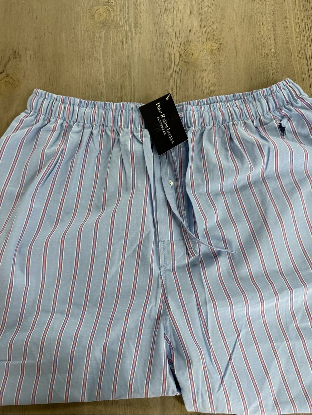 Ralph Lauren Light Blue sleep Pants with pink & White Pinstripes - Picture 3 of 7